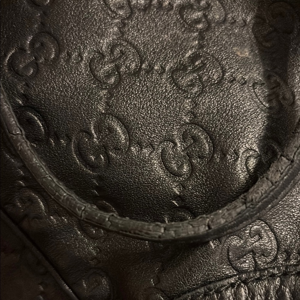 Gucci Embossed Black Leather Tote - Picture 6 of 11